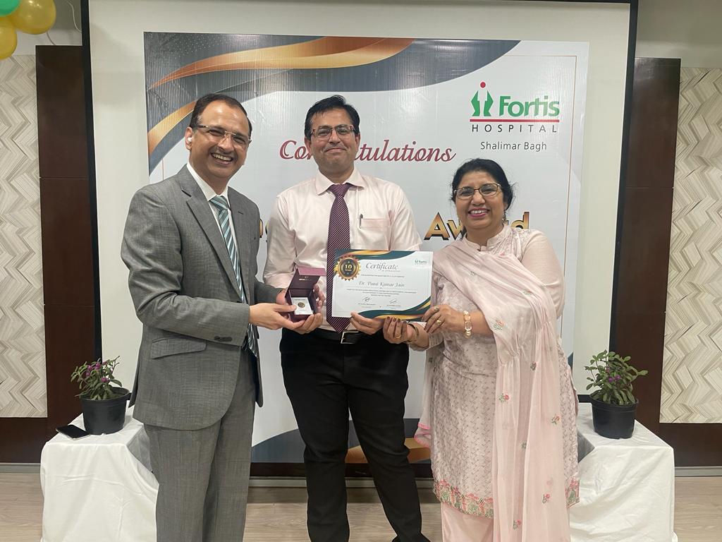 Appreciation Award - Fortis Hospital  for 12 years as Senior Consultant
